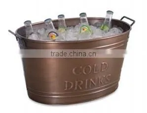 Tin ice bucket in red color
