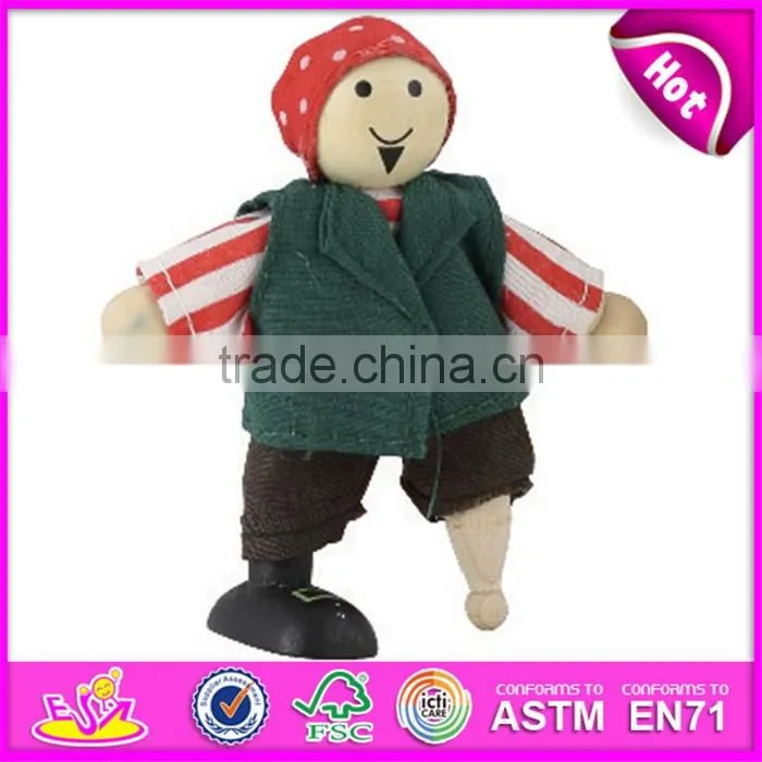 2016 New fashion baby toy wooden puppet doll for sale W06D012