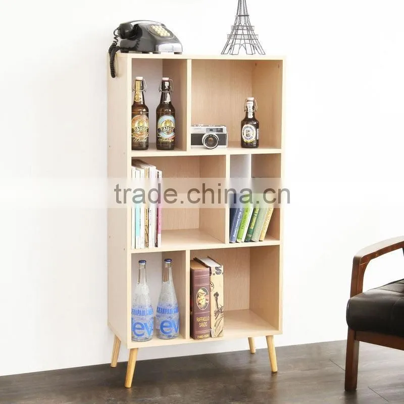 Hot sale high quality DIY furniture wooden modern corner bookcase