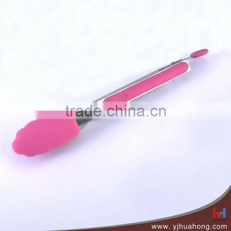 Mini Silicone Food Tongs For Snack With Stainles Steel Handle (HFT-S07DB)