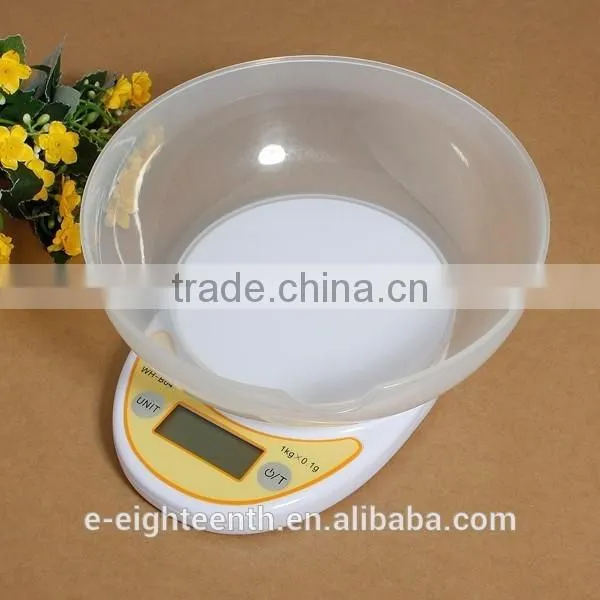 2016 new arrival hot sale 5KG 5000G/1G Home Kitchen Scale Digital LCD Diet Food Weight 3 Units with Bowl