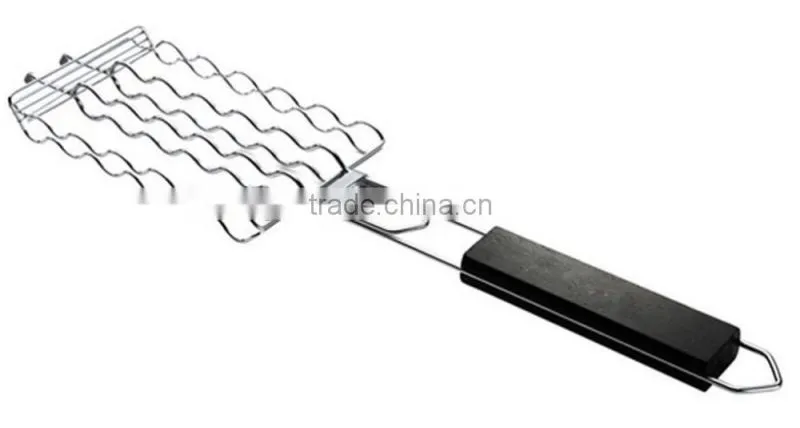 Metal Mesh Baskets Sausage Nonstick Grilling Basket Hot Dog Grill Rack BBQ Barbecue Tool