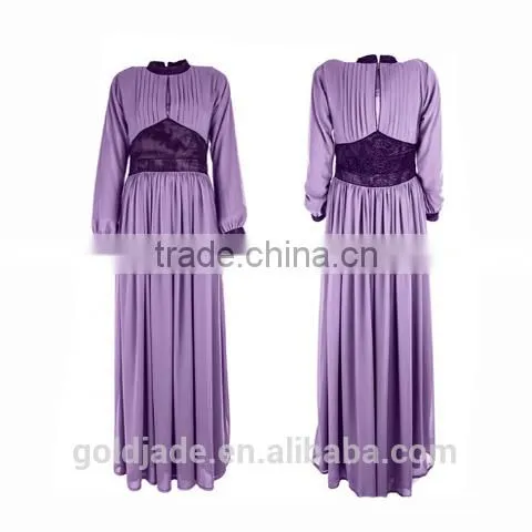 2015 hot sale purple maxi dress elegant design dubai abaya