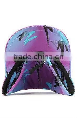 Purple baseball cap and hat wholesale custom sport hat 5 panel