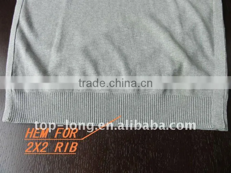 Men Long sleeve plain pullover sweater of 100%cotton