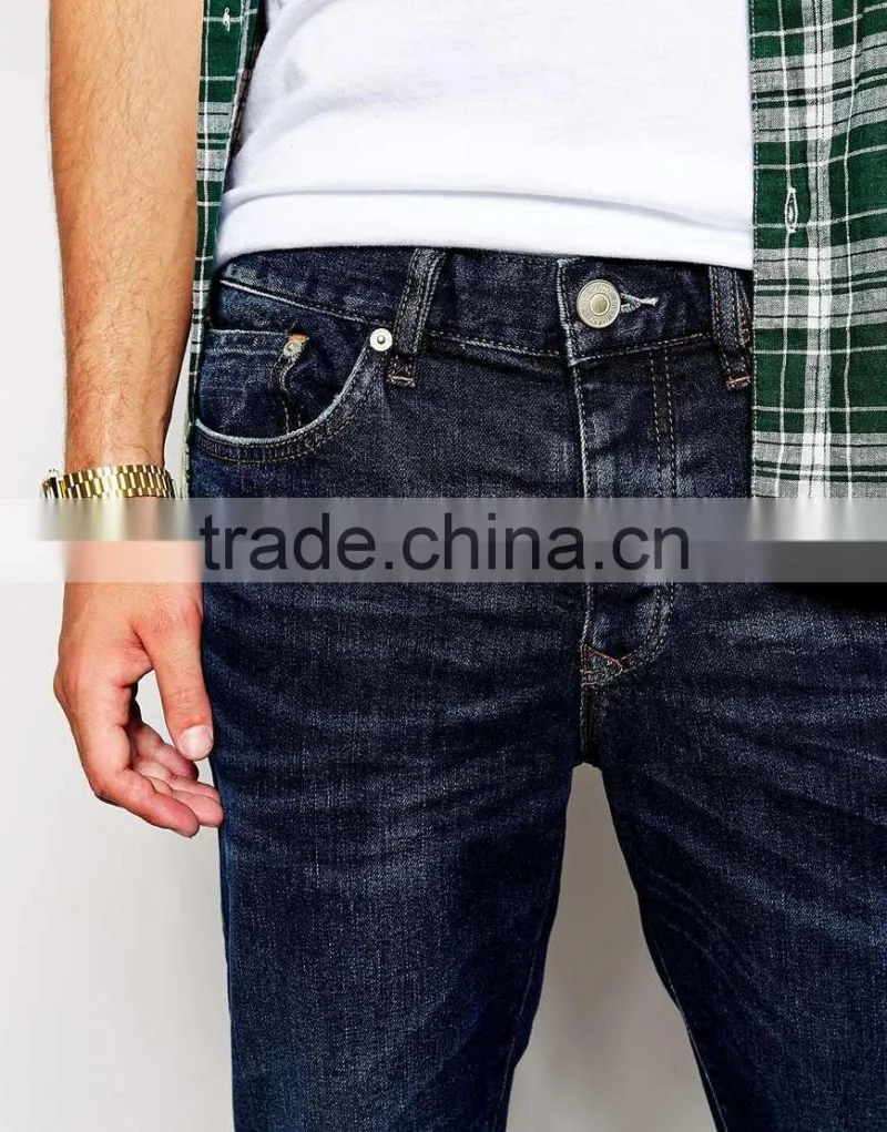 Custom 98%cotton 2%spandex men denim jeans