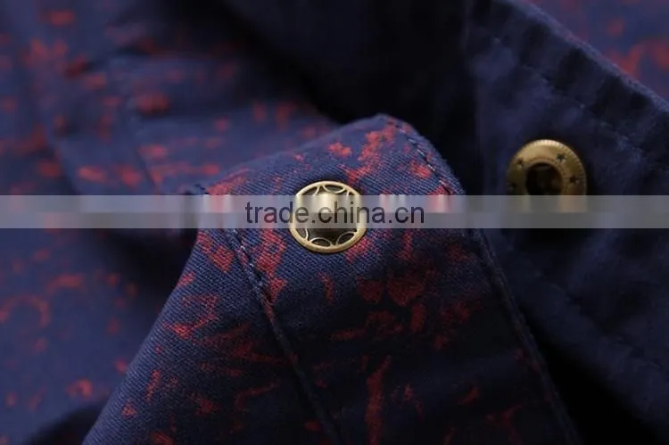 New design men casual shirts floral men european dress shirts