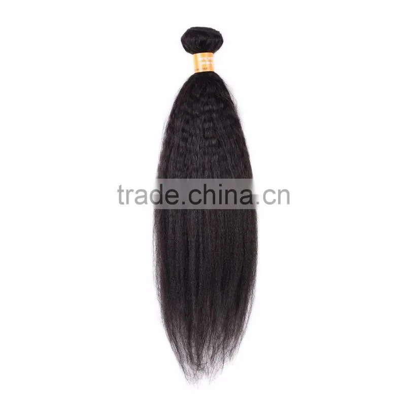 New Style Natural colored top quality indian kinky straight yaki hair weave