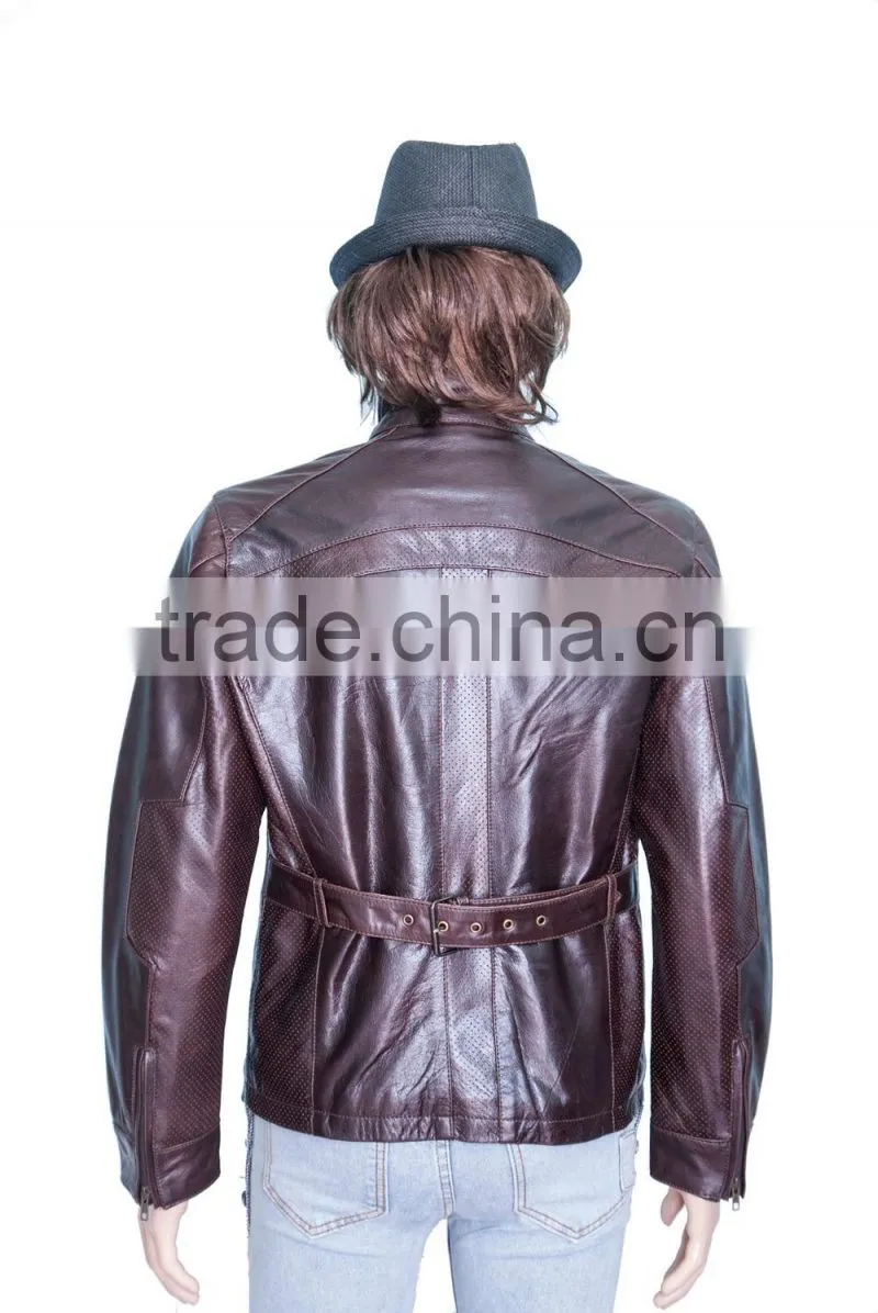 HIGH QUALITY SLIMFIT MEN BROWN RETRO LEATHER JACKET
