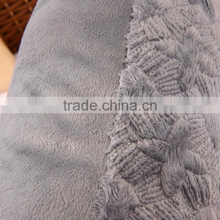 Grey color star quilt design decorative pillow, customized design quilt pillow set, solid micromink pillow for sofa