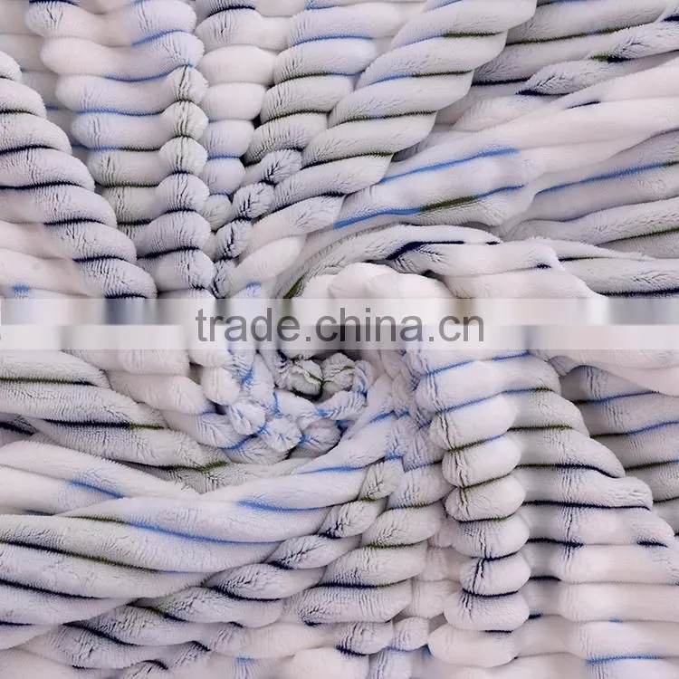 Ribbon and double color super soft flannel fleece blanket