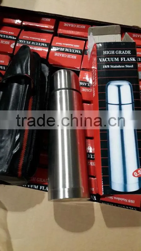 500ML/1000ML Double Wall Stainless Steel Bullet Vacuum Cup With Gallus and Plastic Circle