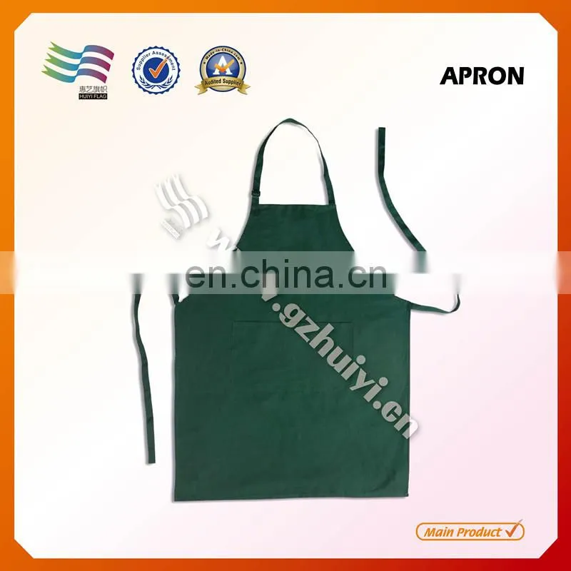 High quality polyester fabric blue silk screen printing promotional kitchen apron