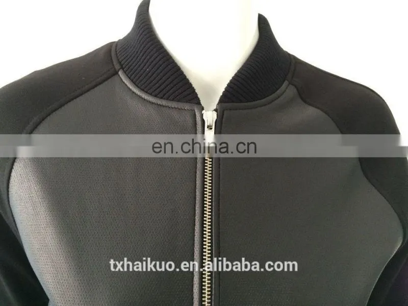 Womens sheep leather punching jacket with pontie sleeve