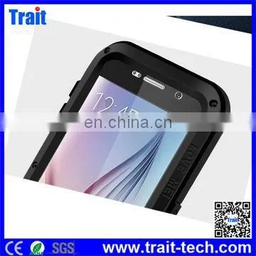 High Quality Powerful Style 2 Full Body Metal Aluminium Gorilla Glass Hybrid Case,Waterproof Case for Samsung G9200 Galaxy S6