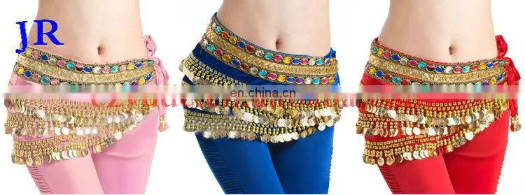 Indian belly dance hip scarf with gold coins Y-2033#