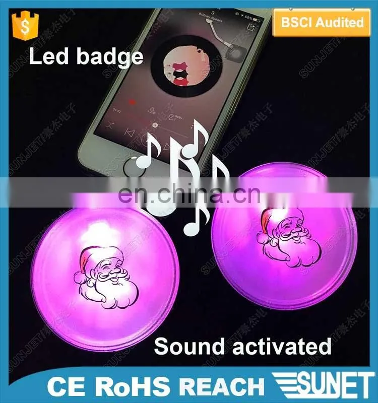 Wedding decoration football quality flashing led tin badge