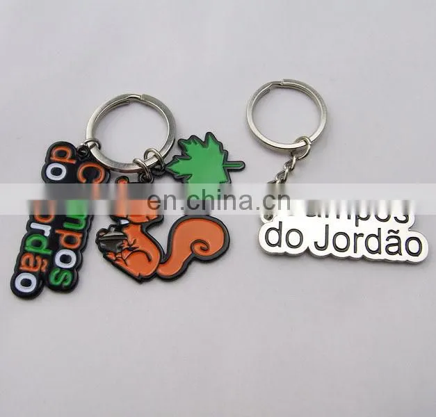 custom big size company logo design promotional gifts soft enamel metal keychain