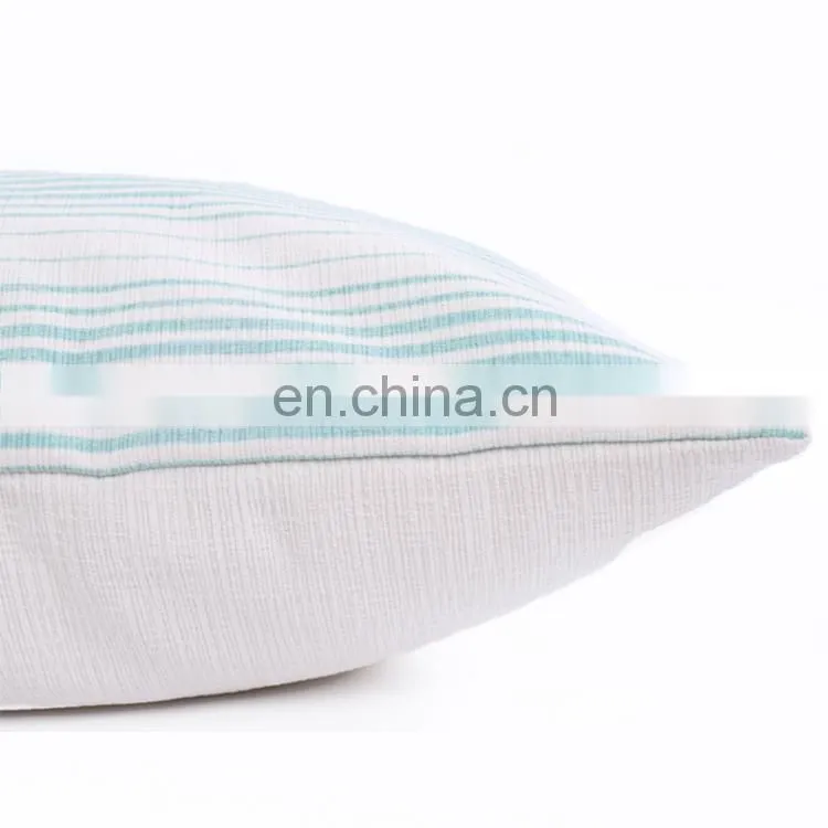 Decor white and green Striped poly chenille Cushion Cover