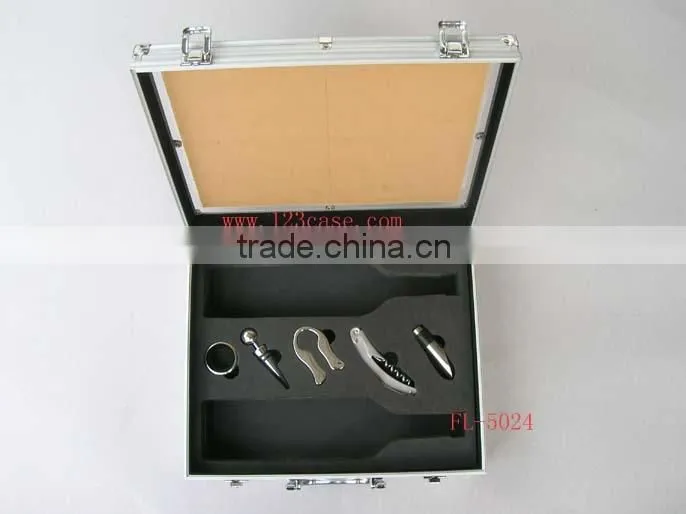 aluminum profile fireproof shell wine travel case with lock and handle