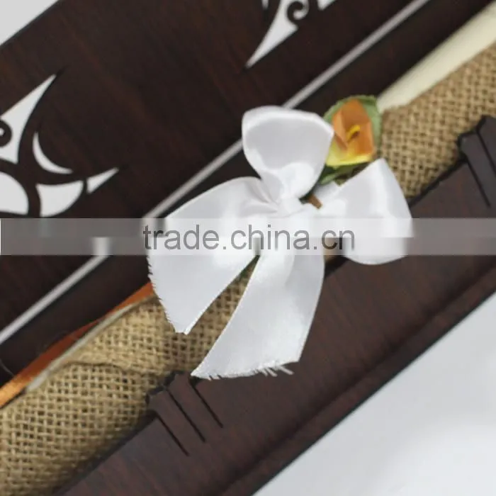 2016 Hot Sale Creative Ideal Laser Cut Wooden Box Vintage Wedding Invitation