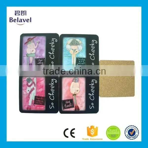 Hot sale square paper coaster logo printed custom MDF cork coaster