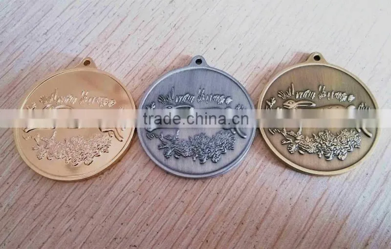 3D rabbit medal sport medal custom medals gold silver copper medals no minimum order