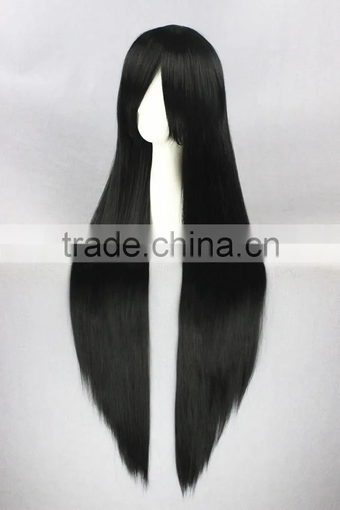 High Quality 100cm Long Black Hair Wig Straight Final Fantasy Anime Cosplay Wig