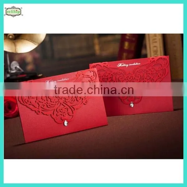 2014 high quality handmade wedding invitation card printing