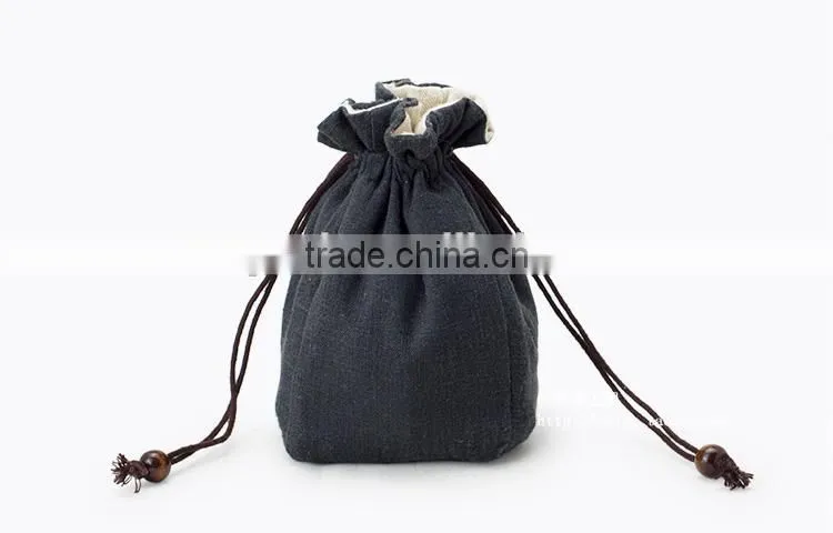 Double Layers Cotton Drawstring Gift Pouch