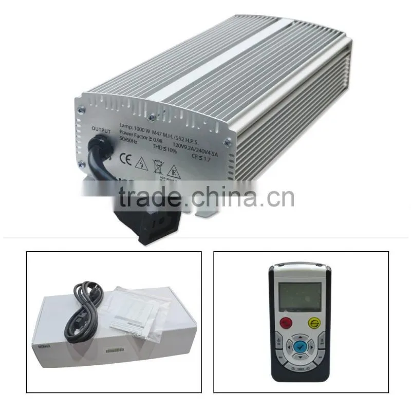 Hydroponic 1000W Grow Lamp Dimmable Electronic Ballast With Timer