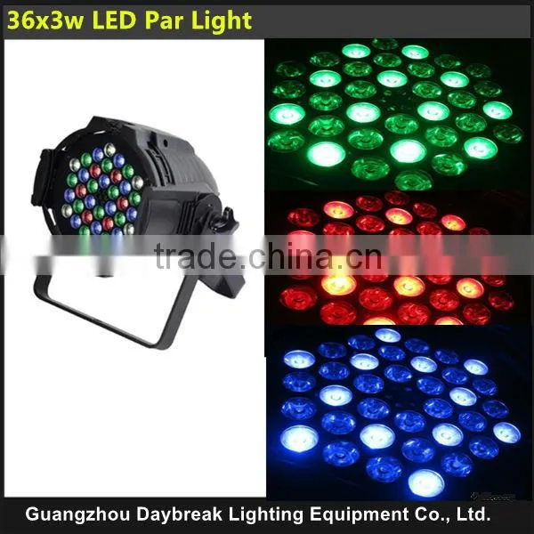 36x3w led par light stage led par light 7CH DMX512 high brightness RGB color mixing