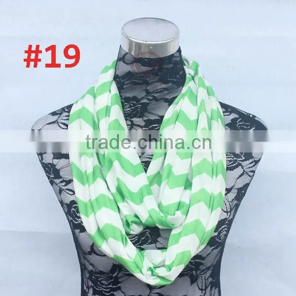 Wholesale Double Layer Jersey Knitted Chevron Infinity Scarf