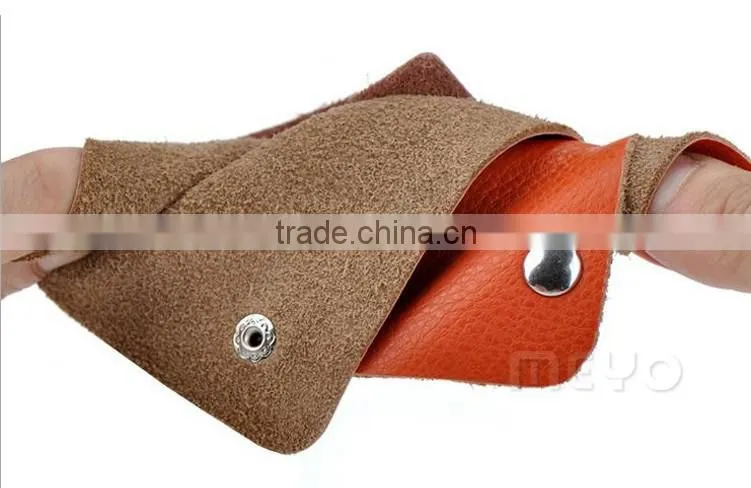 Protective snap closure full grain leather key wallet for key safe