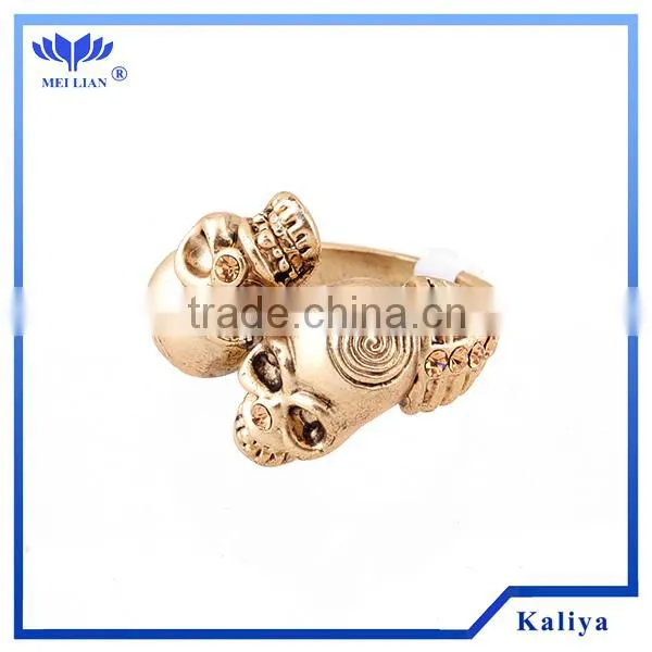 Skull Head Gold Plating Jewelry Custom Size Ring