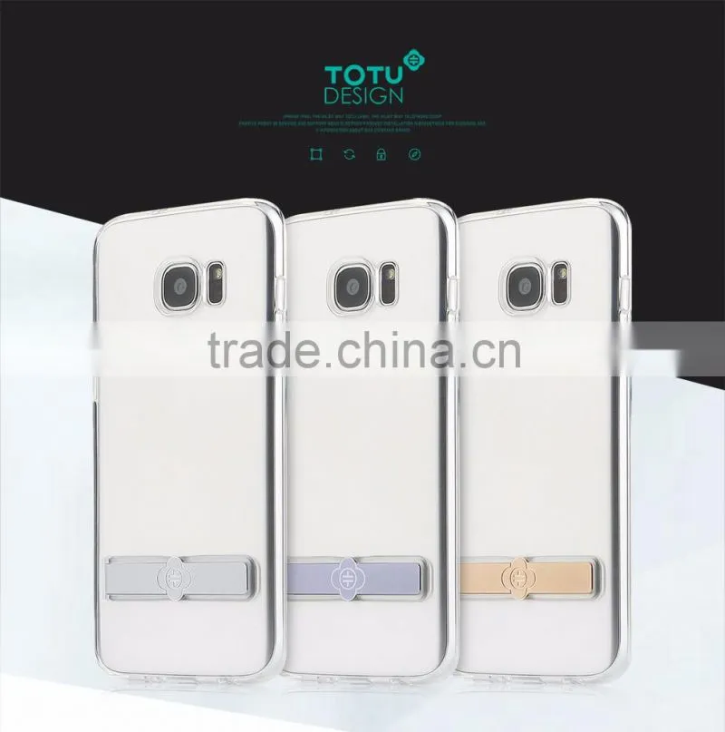 For Samsung S7 Edge 360 Degree Original TOTU Keen Series Soft TPU Protective Cover Case With Metal Stand Holder TB-0249