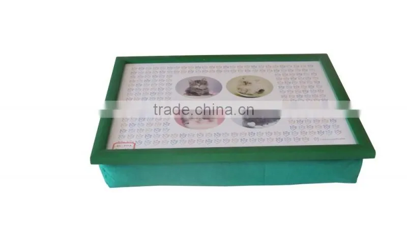 Wooden tray with fabric