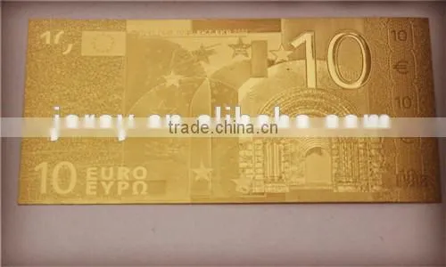 24k gold currency notes euro 10 banknotes