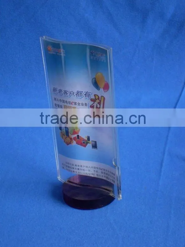Plexiglass menu holder for counter display