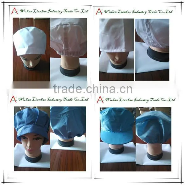 100% polyester white anti-static cleanroom cap