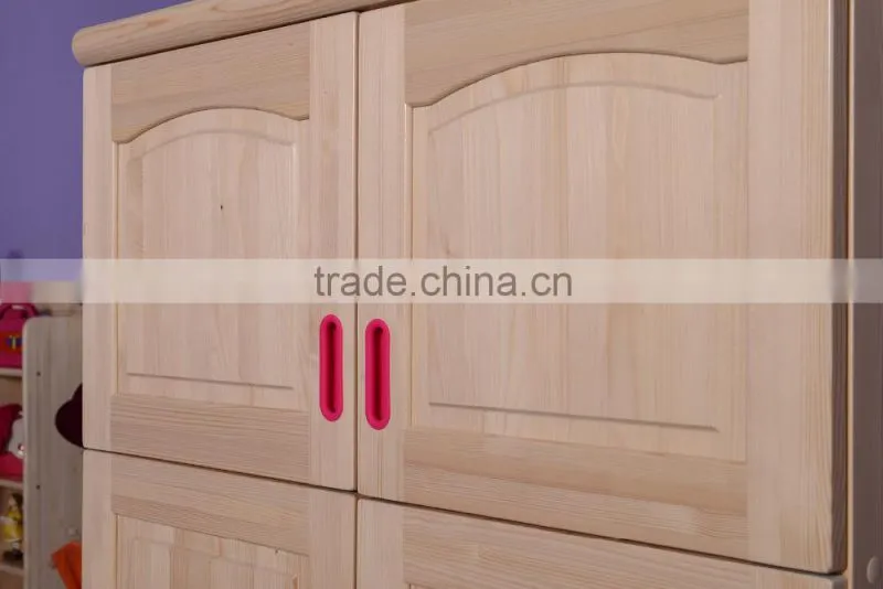 Girl Modern Bedroom Furniture in Pine Wood, Natural Color