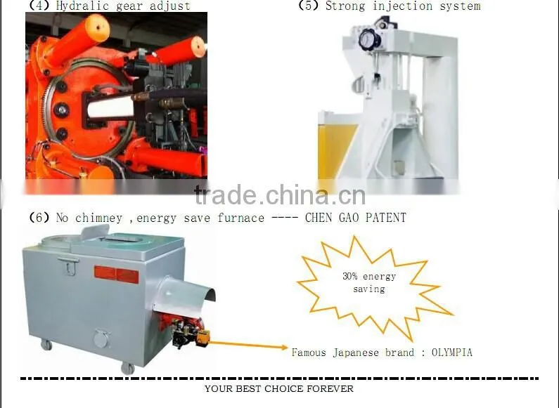 22 years history CHEN GAO brand 88T zamak die casting machine