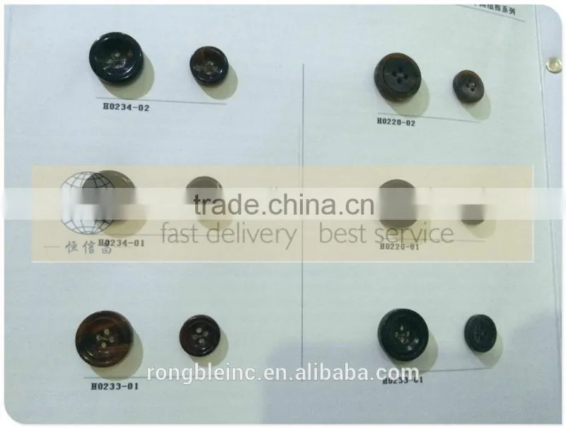 Real horn button for coat
