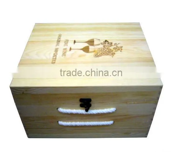 wooden wine box with holder