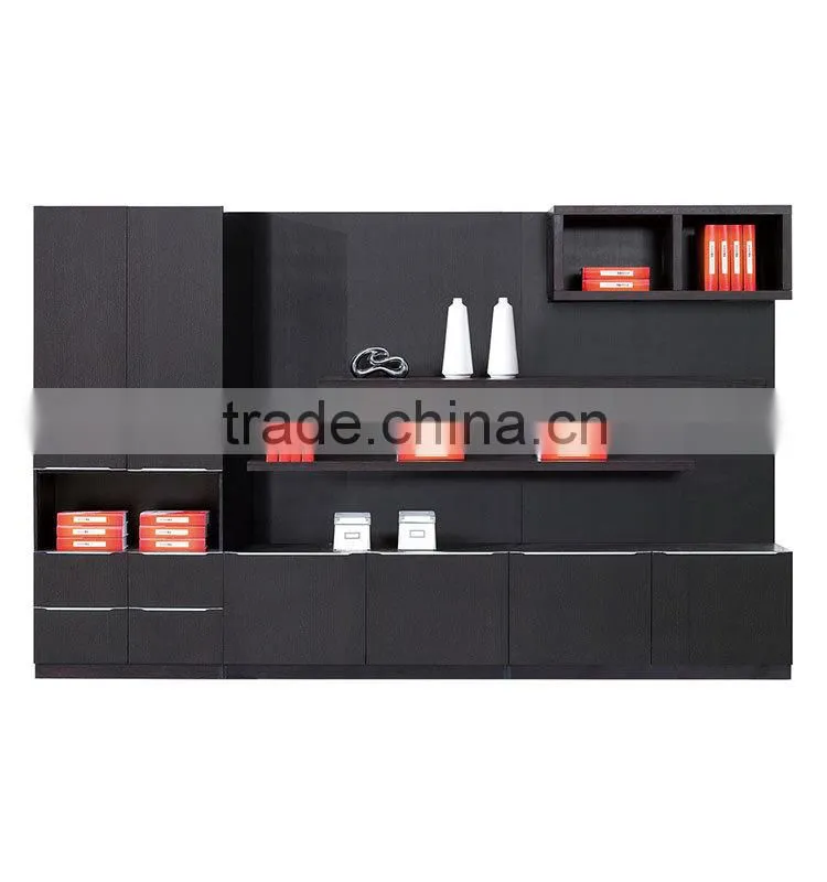 High Grade MDF Painted Black Filing Cabinet