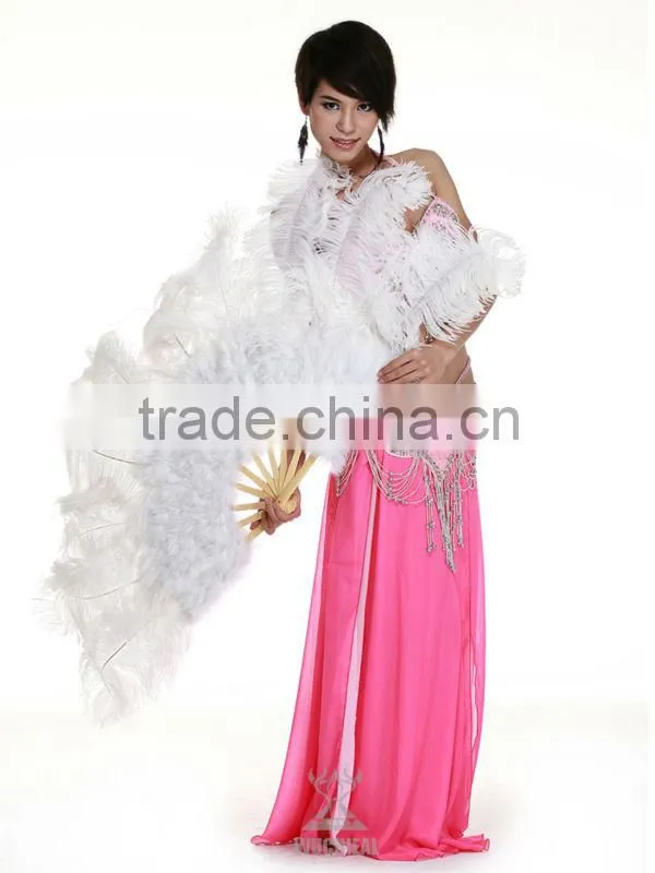 Fashionl Red White and Blue Ostrich Feather Fan in Big Size