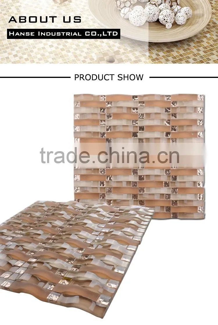 GT008 new designed glossy skyline glass mosaic