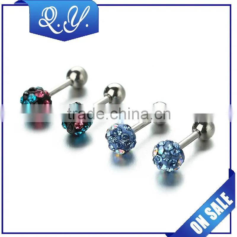 Wholesale Rhinestone Women Fashion Earring Round Crystal Ear Studs Costume Jewelry