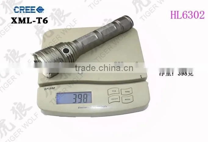 High power XML-T6 Rechargeable Aluminium flashlight