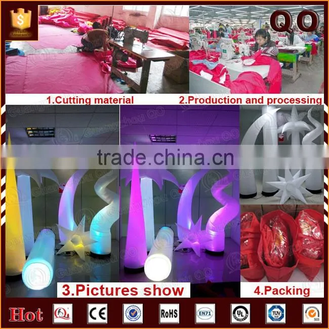 Wedding decoration long inflatable pillars with led light